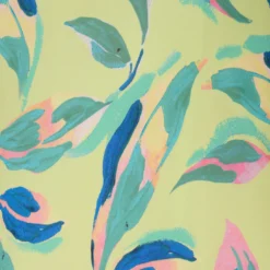 Foliage Printed Satin Gown With Halter Neckline In Green Multi -Glam Mirth Sales MN1E208141 AA390 Regular Alternate