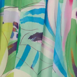 Tropical Printed Chiffon Dress With Wrap Details In Green Multi 11 Tropical Printed Chiffon Dress With Wrap Details In Green Multi -Glam Mirth Sales MN1E208149 AA390 Regular Alternate