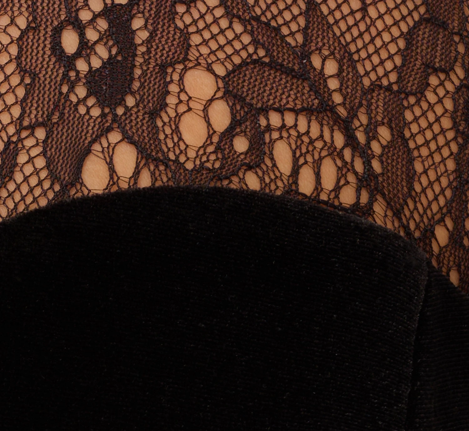 Long Sleeve Velvet Midi Dress With Sheer Lace Details In Black 7 Long Sleeve Velvet Midi Dress With Sheer Lace Details In Black - Image 7