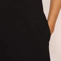 Sleeveless Crepe Mini Dress With Rhinestone Bow Accent In Black 11 Sleeveless Crepe Mini Dress With Rhinestone Bow Accent In Black -Glam Mirth Sales MN1E208600 AA002 Regular Lifestyle